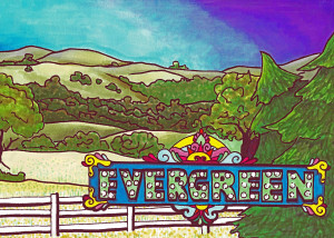 Evergreen postcard