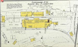 Cunningham Mill - 1892 Sanborn Map
